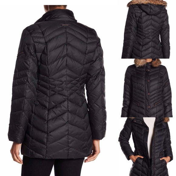 Andrew Marc Raleigh Coyote Fur Trim Quilted Jacket - Picture 4 of 7